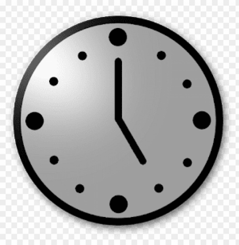 five o'clock on grey clock Transparent PNG image