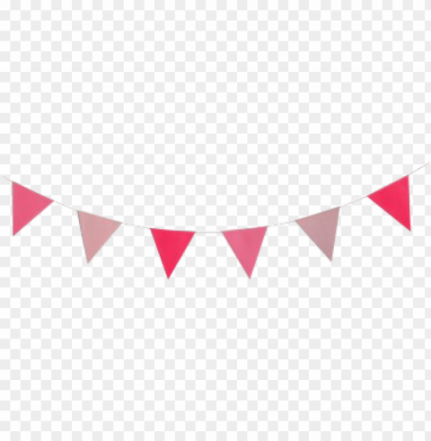 flag garland - pink bunti Clear PNG images free download