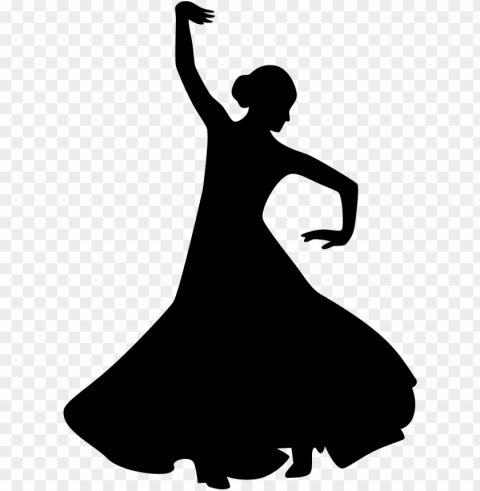 flamenco female dancer silhouette with raised right - flamenco silhouette HighQuality Transparent PNG Element