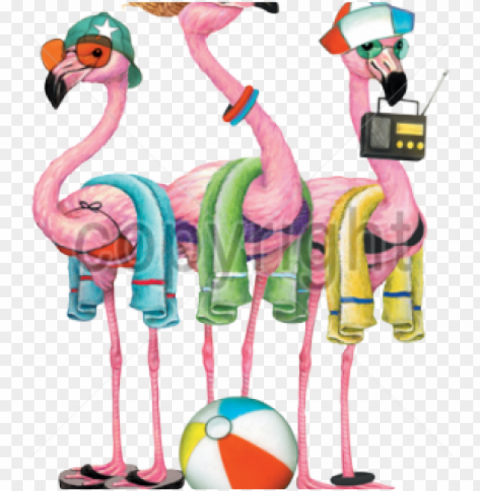 flamingo clipart beach - beach flamingo clipart PNG Isolated Object with Clear Transparency