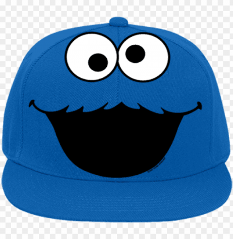 flat bill fitted hats 123 - cookie monster hat PNG transparent pictures for editing