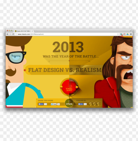 Flat Design Vs Realism Isolated Graphic On HighQuality PNG