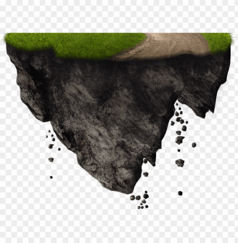 floating island with falling rocks free image - falling rock PNG for educational projects