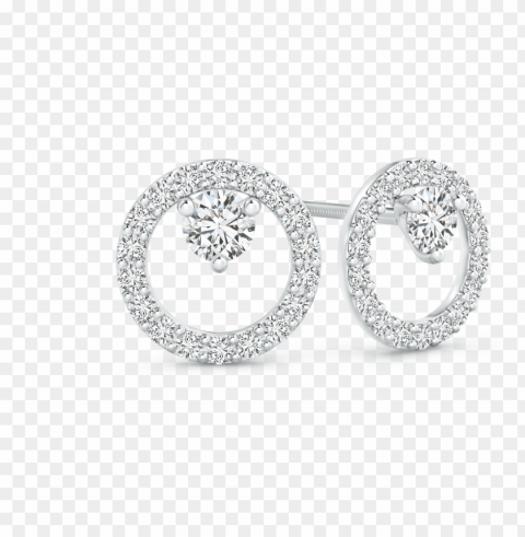 floating lab grown diamond circle stud earrings - three stone lab grown diamond halo engagement ri Transparent picture PNG PNG transparent with Clear Background ID d45460fc