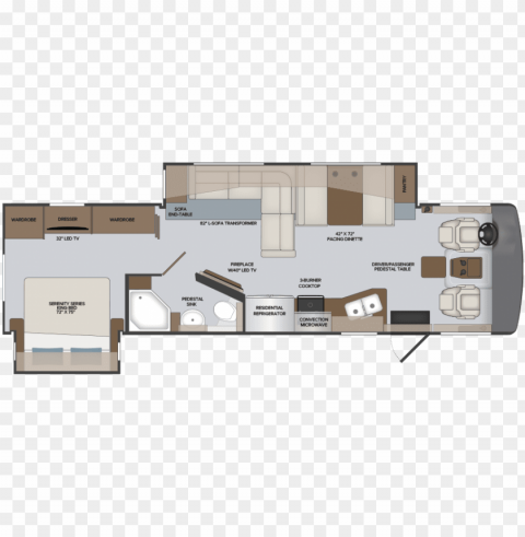 floorplan 33c - fleetwood bounder 35k floor pla PNG Image Isolated on Clear Backdrop
