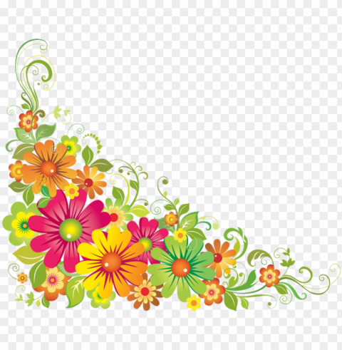 floral corner designs - corner flower design PNG images with high-quality resolution