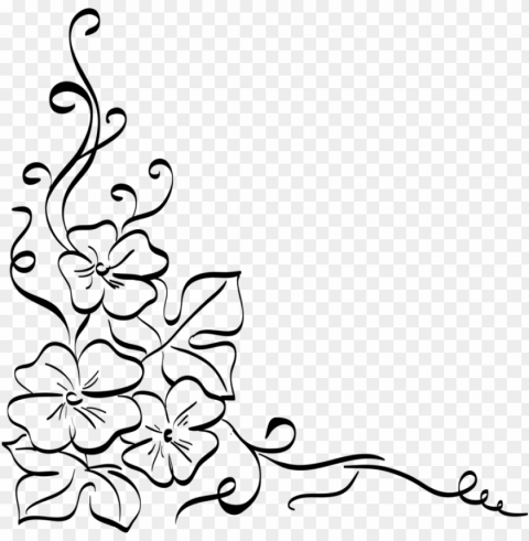 floral design decorative arts drawing flower ornament - decorative drawing of flower PNG Graphic with Isolated Clarity