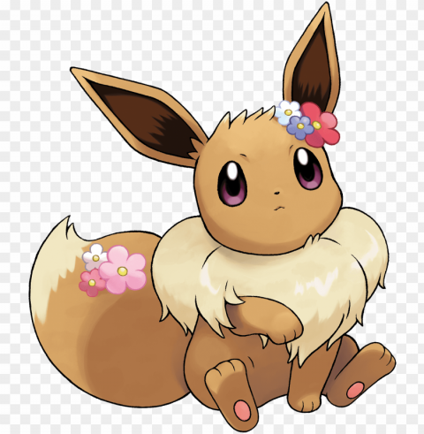 florals - pokemon let's go eevee PNG Image Isolated with Clear Background