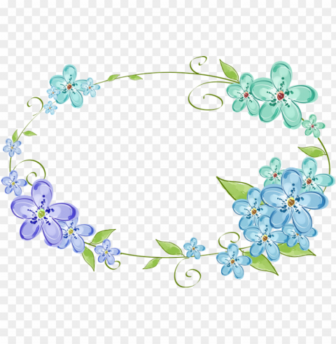 flores de mayo clip art - marcos circulares con flores Transparent PNG Isolated Item