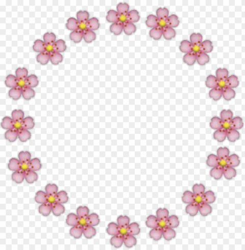 flores emoji rosa circulo moldura fofa - iphone pink flower emoji PNG pictures with no background