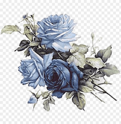 flores vintage azul - vintage blue flowers Clear Background Isolated PNG Icon