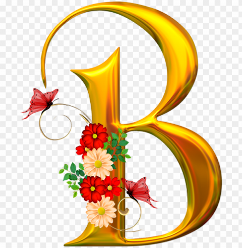flower alphabet alphabet cards letter b illuminated - flower alphabet letters printable Alpha channel transparent PNG PNG transparent with Clear Background ID 1bb925e6