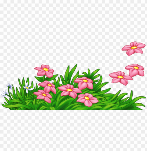 Flower And Grass Clipart Transparent PNG Isolation Of Item