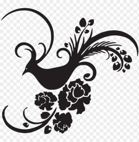 flower bird vector flower vector bird vector - bird and flowers stencils Transparent Background PNG Isolated Element