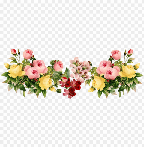 flower border 7 - transparent background flowers PNG graphics with alpha transparency broad collection