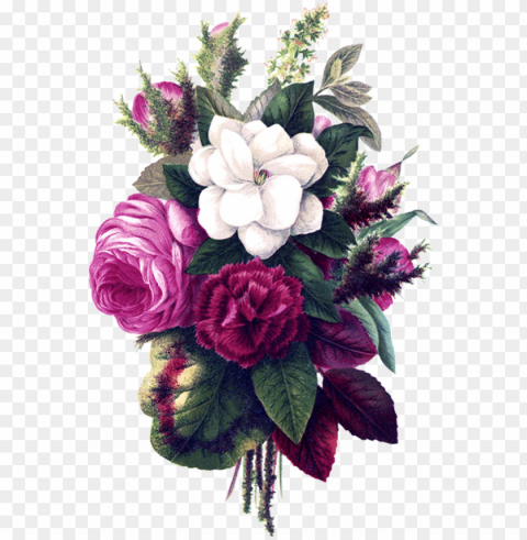 flower bouquet pink flowers - watercolor border flower background PNG for personal use