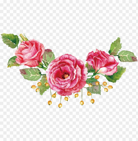 flower bouquet watercolor painting beach rose - pink rose vector Transparent PNG images pack