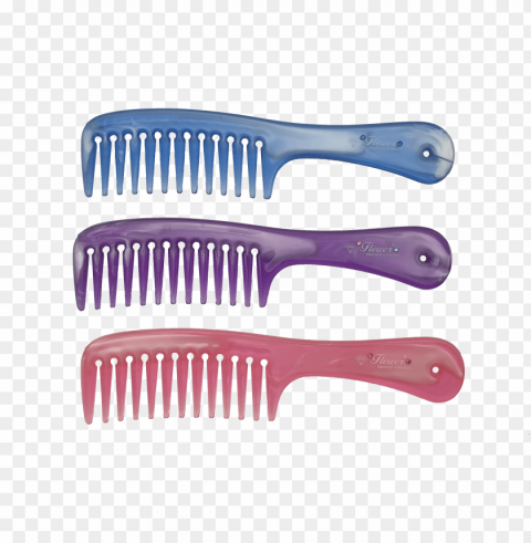 flower brush nas double colour comb with swarovski - knife Isolated PNG Object with Clear Background