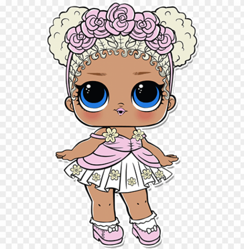 flower child - flower girl lol doll Isolated Subject in Transparent PNG