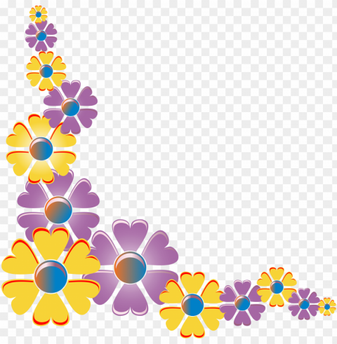 flower corner variation - clip art flowers PNG for free purposes