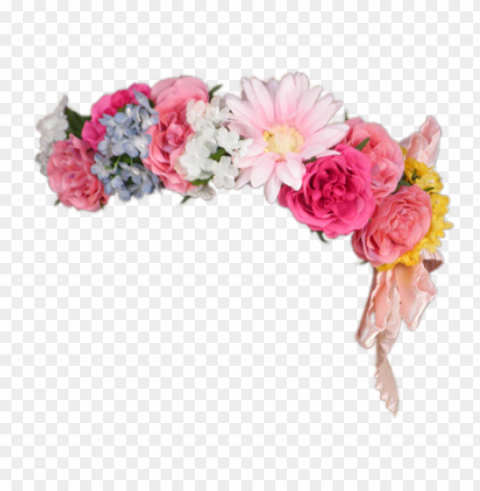 flower crown transparent overlay PNG Isolated Design Element with Clarity