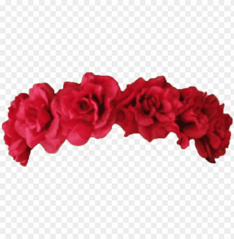 flower crown transparent overlay image with transparent - red flower crown Clear Background Isolated PNG Icon