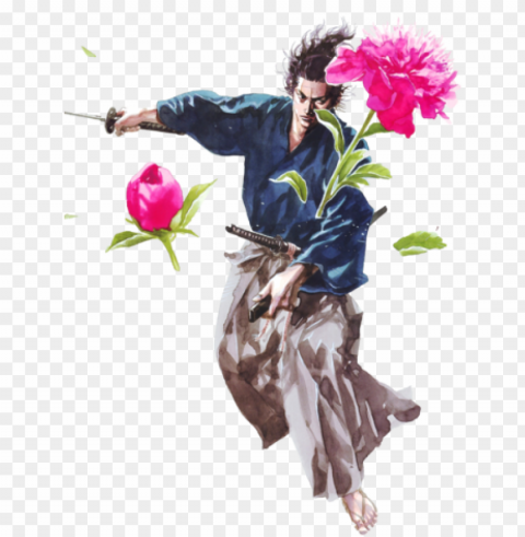 flower cut - miyamoto musashi vagabond pink PNG Graphic with Transparent Isolation