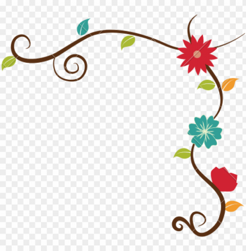 flower decorative border vector - flowers border vector PNG Image Isolated with High Clarity