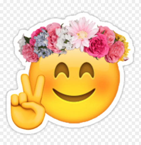 Flower Emoji Isolated Icon On Transparent Background PNG