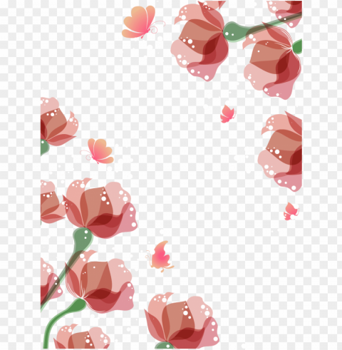 Flower Euclidean Vector - Watercolor Flowers Borders PNG Isolated Subject With Transparency