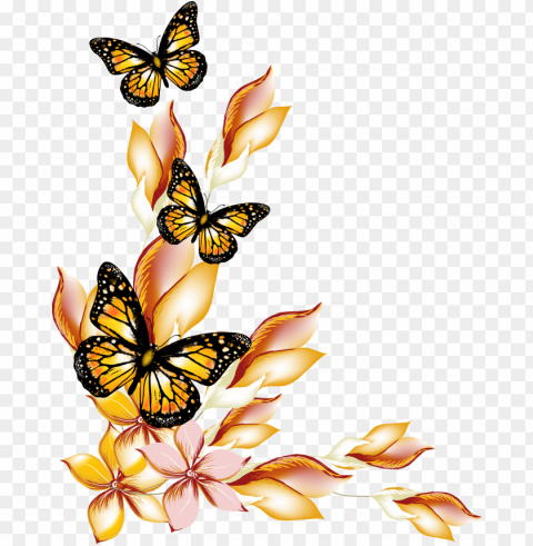 flower flowers and butterflies - butterflies and flowers clipart Isolated Element on Transparent PNG