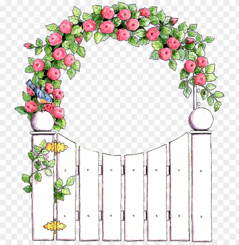 flower frame flower clips borders and frames digital PNG with cutout background