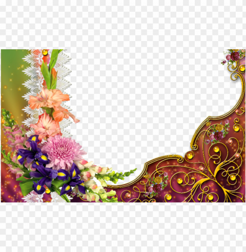 flower frame psd vector free download - best flower photo frames ClearCut Background Isolated PNG Design