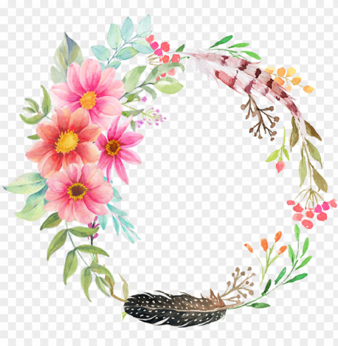 Flower Frame - Ring Of Flowers Transparent PNG Isolated Object