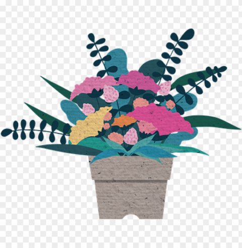 flower illustration potted plant carnation - happy mothers day sister in law Isolated Item on HighQuality PNG