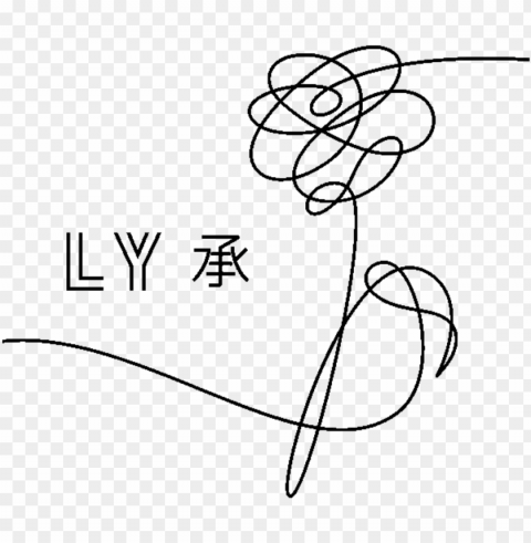 flower kpop logo drawing pictures flower kpop logo - bts love yourself flower Isolated Design Element on PNG