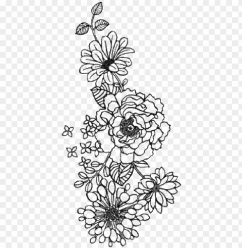 flower outline drawing tumblr tattoos pictures - transparent tattoos Isolated Illustration with Clear Background PNG