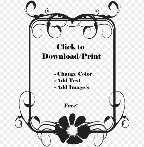 flower page border - heavy border designs black and white Transparent PNG Isolated Subject Matter