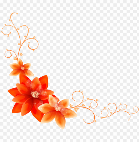 flower page corner desi Isolated PNG Image with Transparent Background