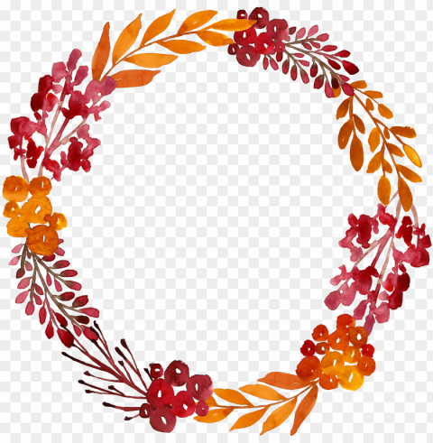 flower painting garland border transprent free - floral circle border HighResolution PNG Isolated on Transparent Background