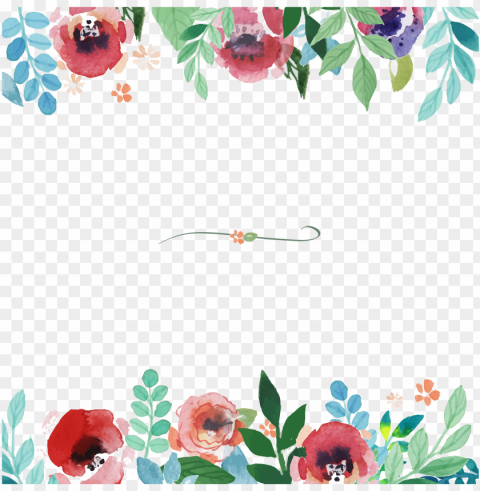 flower painting pattern floral - watercolor floral borders PNG Isolated Object with Clarity