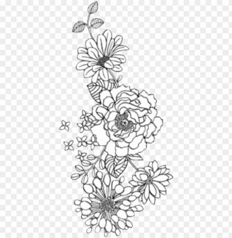 flower tumblr - black and white flowers PNG pictures with no backdrop needed