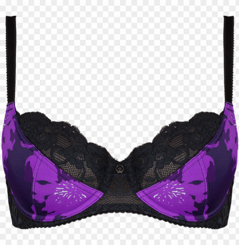 flower print purple & black braa04 2025purpleblack - bra black purple Transparent PNG download