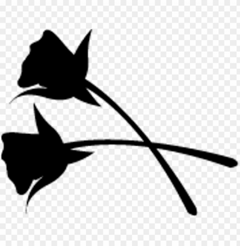flower silhouette - rose flower silhouette Isolated PNG Image with Transparent Background