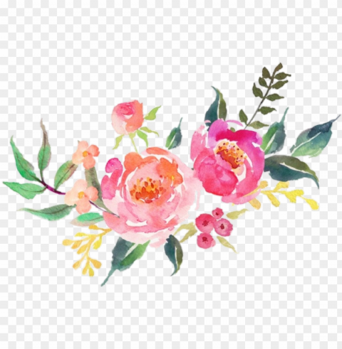 flower sticker - watercolor flowers clipart transparent PNG Isolated Illustration with Clarity