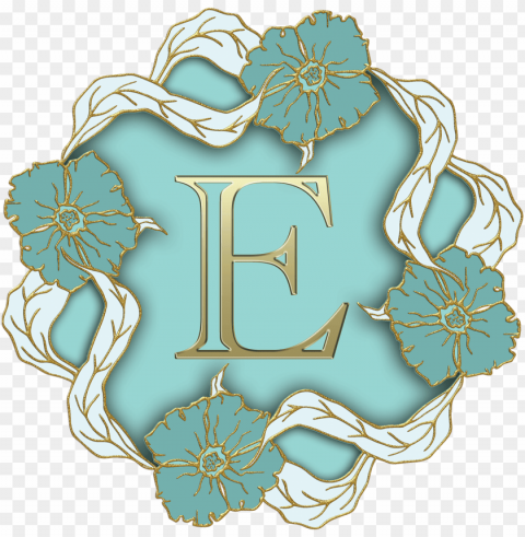 flower theme capital letter e Isolated Subject with Clear PNG Background
