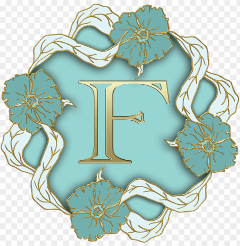 flower theme capital letter f Isolated Subject with Clear Transparent PNG