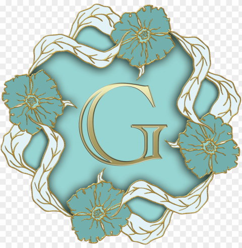 flower theme capital letter g Isolated Subject with Transparent PNG