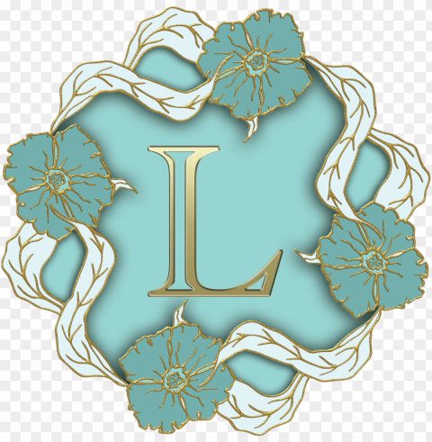flower theme capital letter l PNG clear background