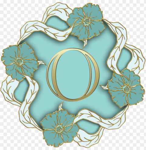 flower theme capital letter o PNG clipart
